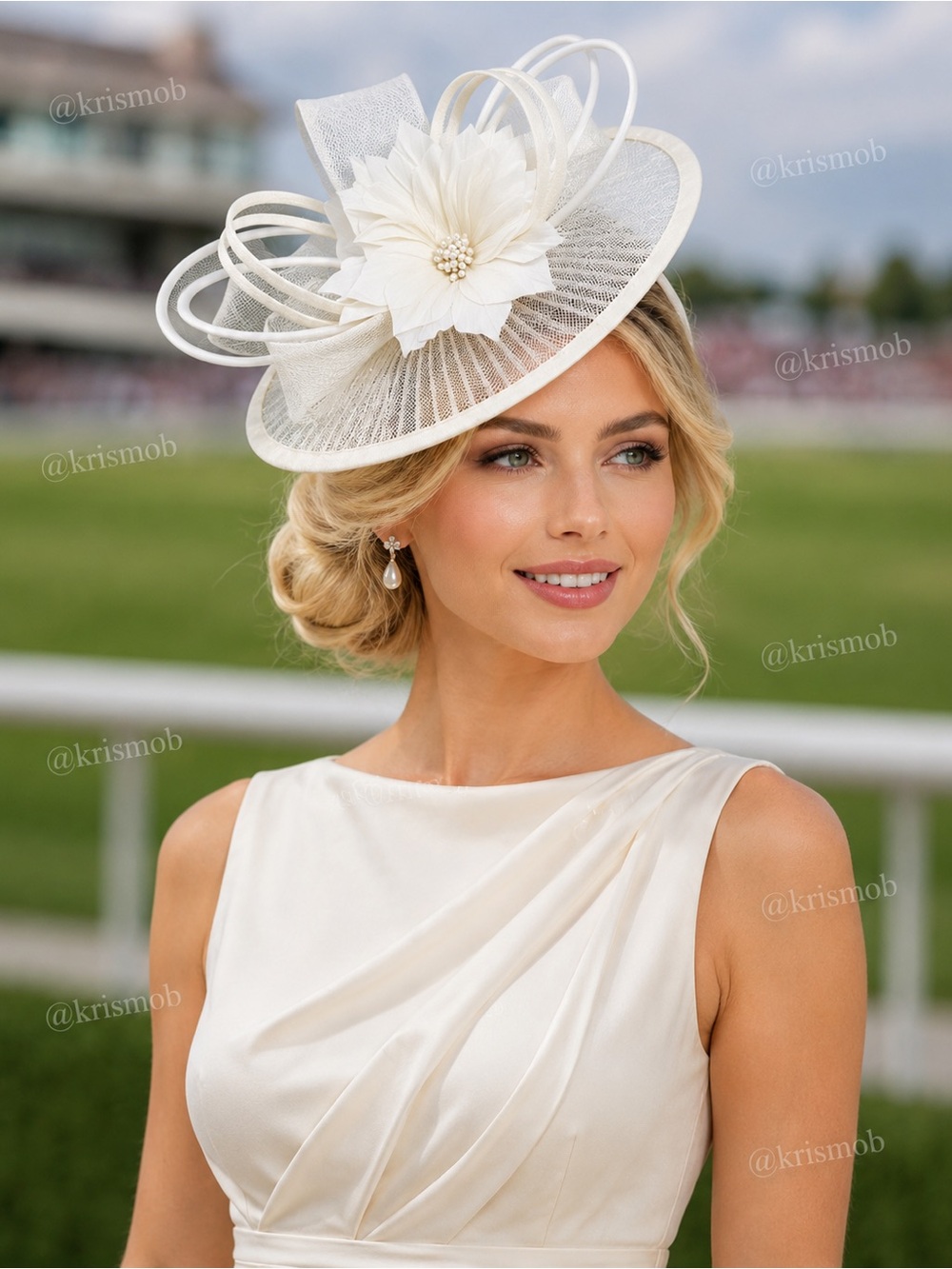 Kentucky Derby Hat White Fascinator Floral Feather Fascinator Headwear Oaks Tea